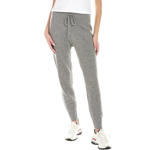 NWT Calme by Johnny Was Waffle Cashmere Jogger in Medium Heather Gray Sz. M - Picture 1 of 2